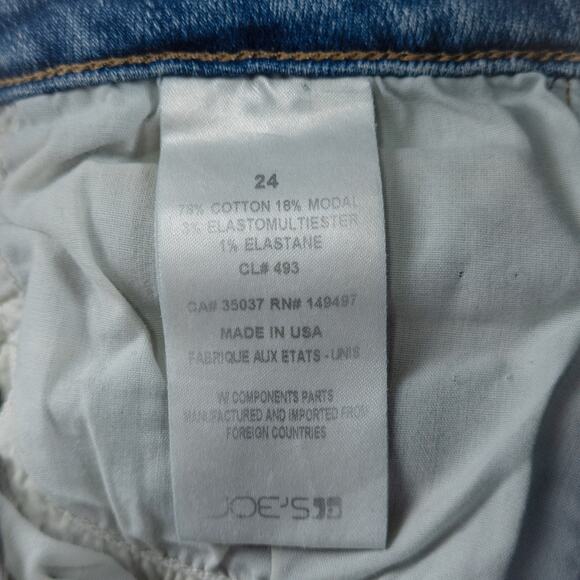 Joe’s Jeans The Charlie High Rise Skinny Crop Size 24 Distressed Denim - Picture 10 of 11